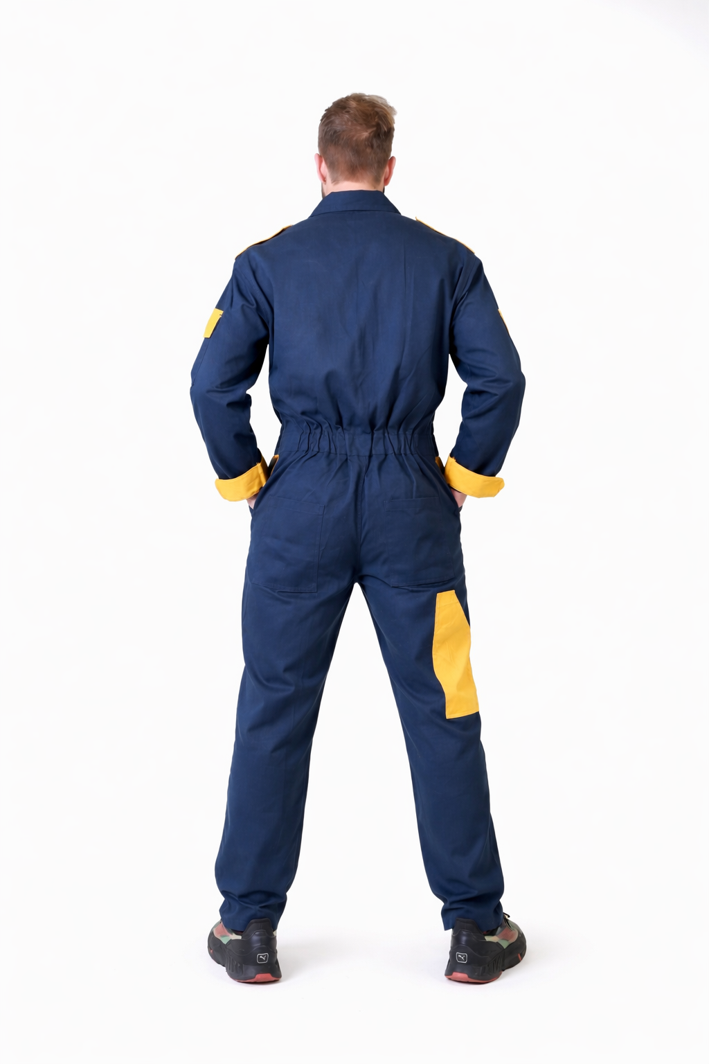 100% Cotton Safety Coverall | 260 GSM with Peach Weave | Industrial Blue