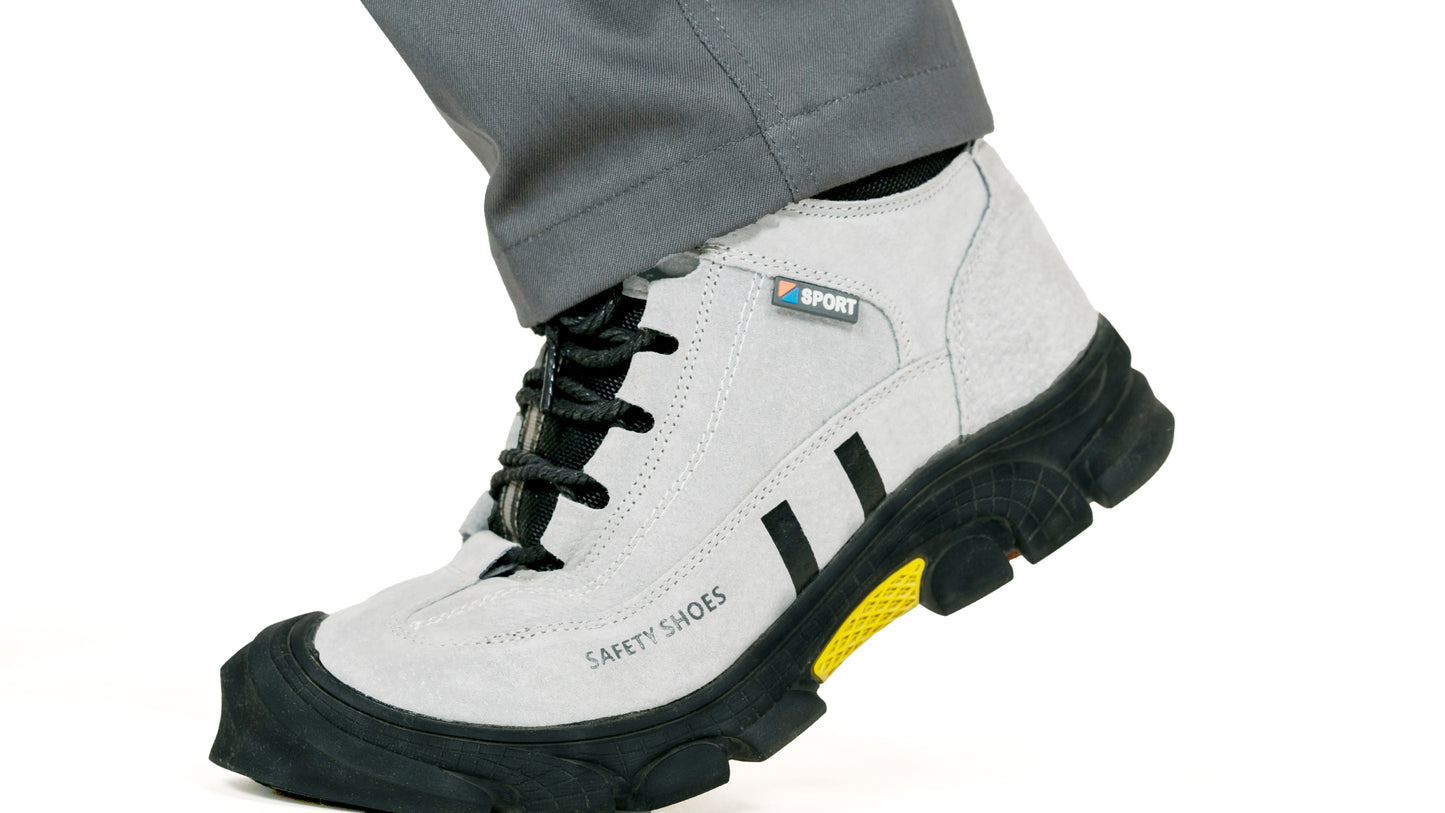 Industrial Safety Shoes Non-slip Rubber Sole Anti-stab Anti-steel Toe | Grey