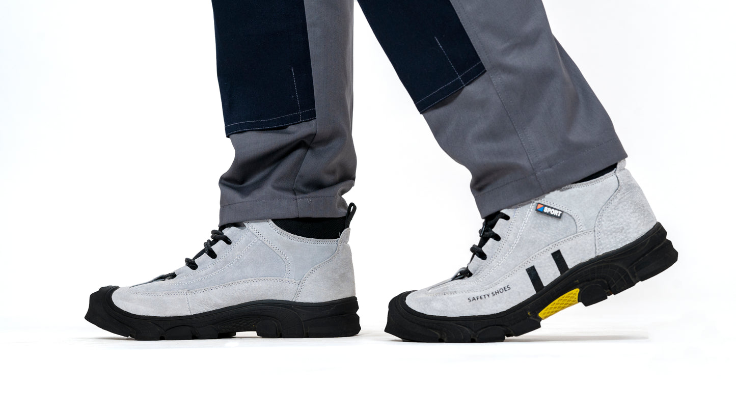 Industrial Safety Shoes Non-slip Rubber Sole Anti-stab Anti-steel Toe | Grey