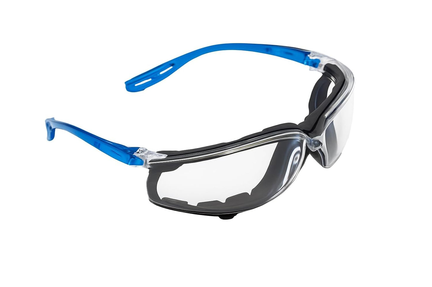 Safety Goggles, Navy Blue, Crystal Clear Lens with Foam Gasket