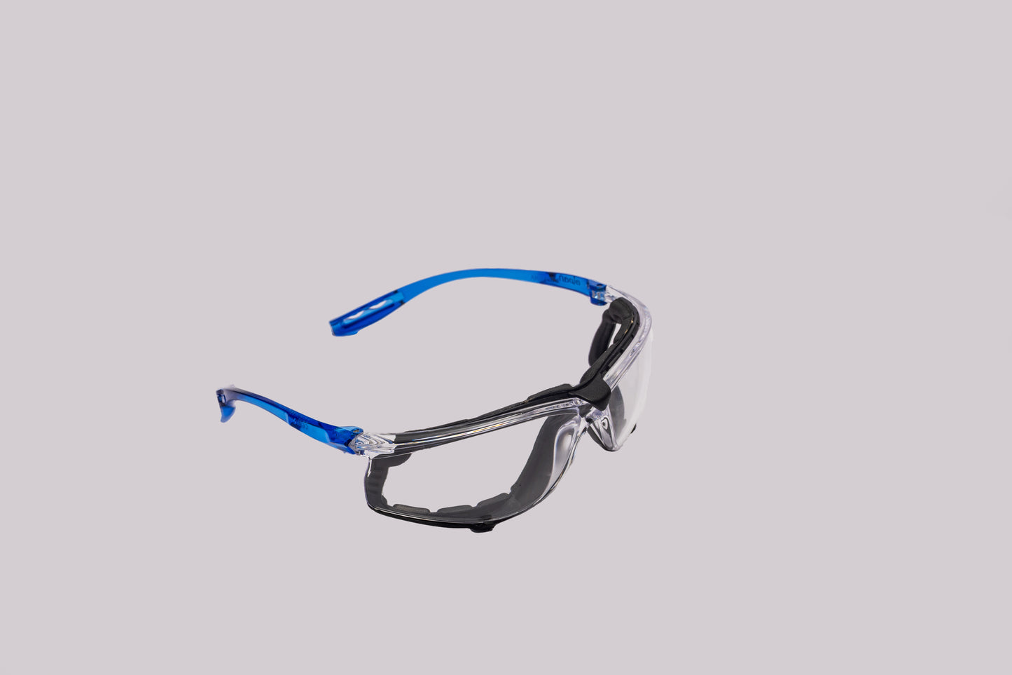 Safety Goggles, Navy Blue, Crystal Clear Lens with Foam Gasket