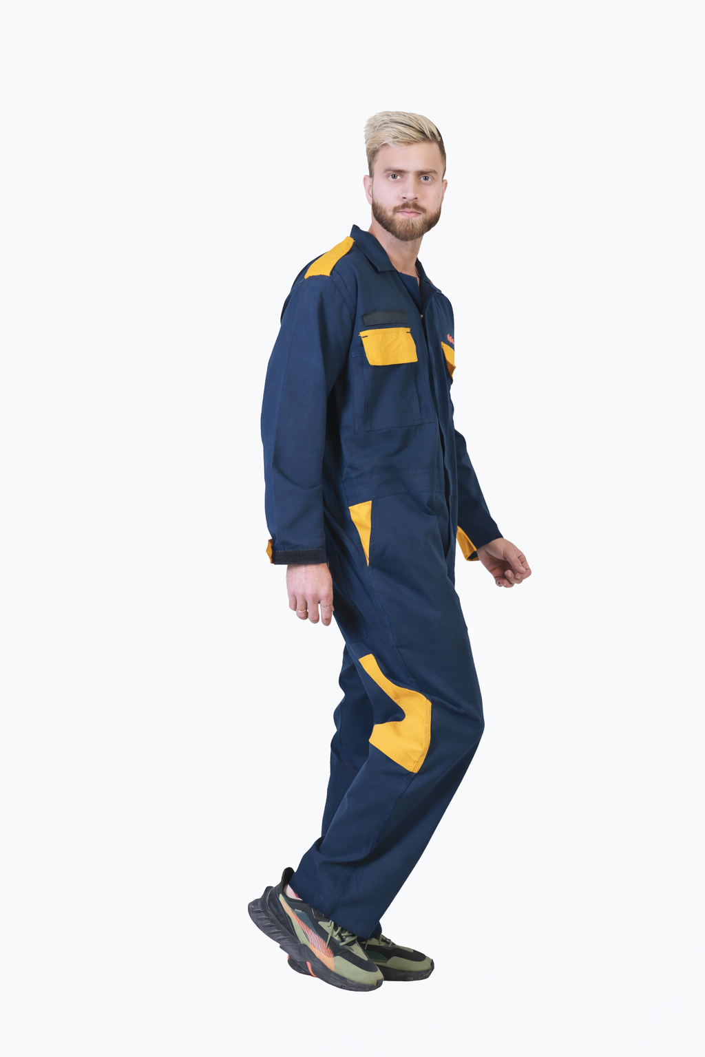 100% Cotton Safety Coverall | 260 GSM with Peach Weave | Industrial Blue