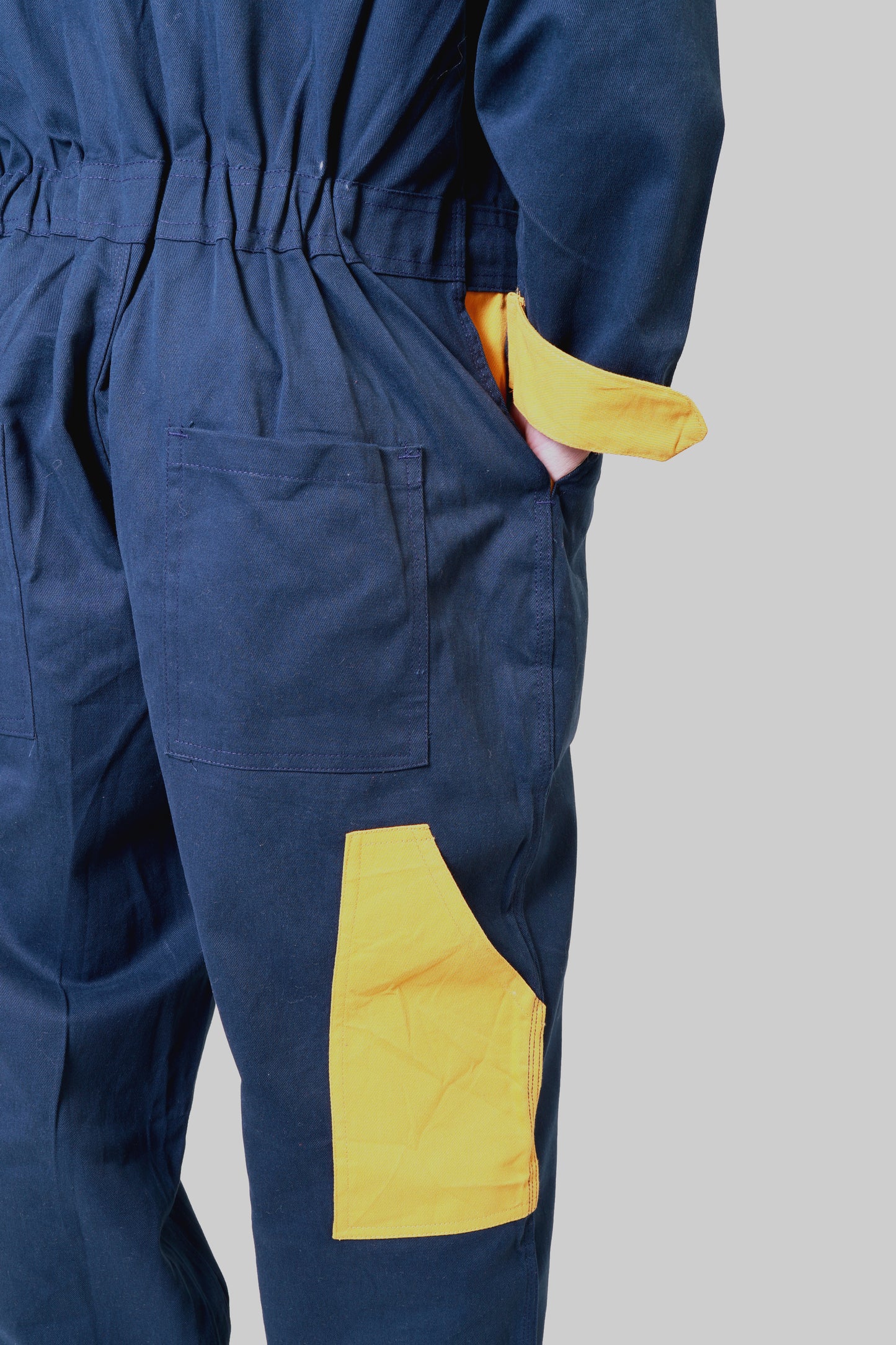 100% Cotton Safety Coverall | 260 GSM with Peach Weave | Industrial Blue