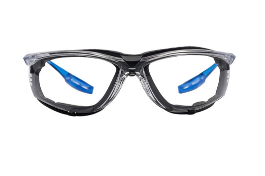 Safety Goggles, Navy Blue, Crystal Clear Lens with Foam Gasket
